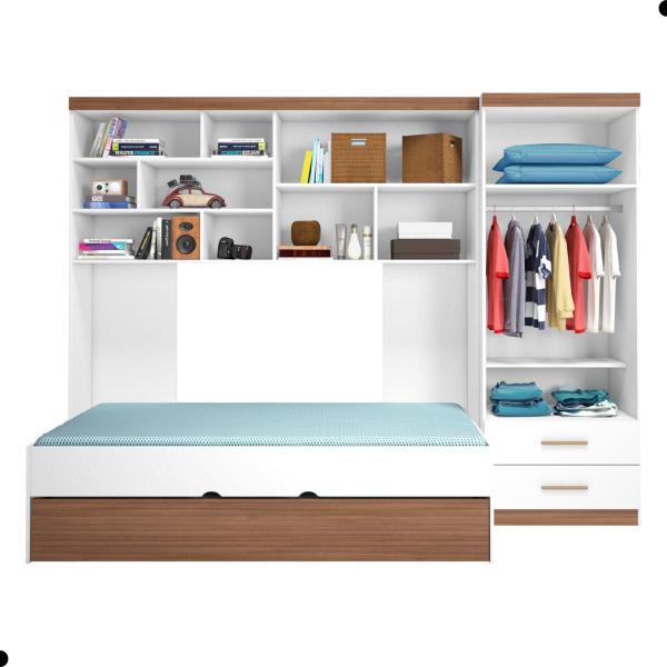 Imagem de Conjunto Quarto Modulado Meninas Liverpool Branco Carvalho