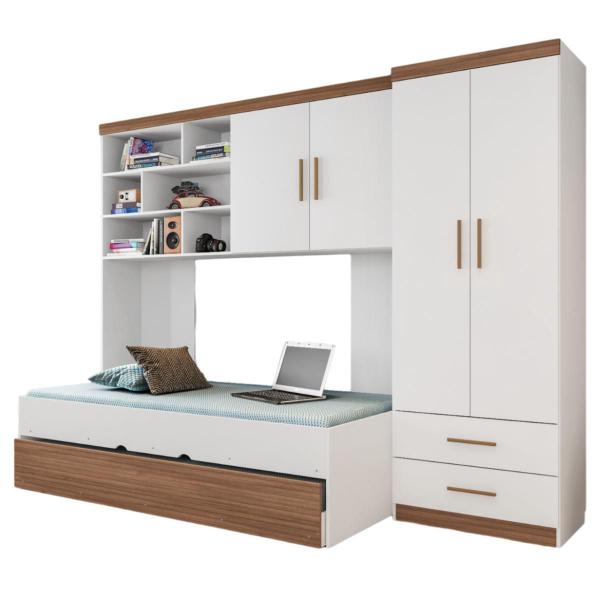 Imagem de Conjunto Quarto Modulado Unissex Bali Branco Carvalho