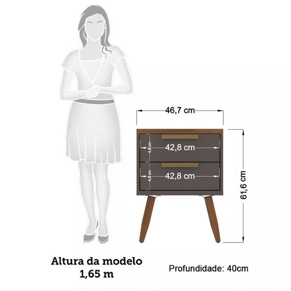 Imagem de Conjunto Quarto Santos Andirá New Conect 3 Peças 4 Portas 7 Gavetas