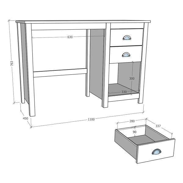 Imagem de Conjunto Quarto Topázio Freijó: Guarda-Roupa Casal 3 Portas, Escrivaninha 2 Gavetas Madeira Pinus - Finestra