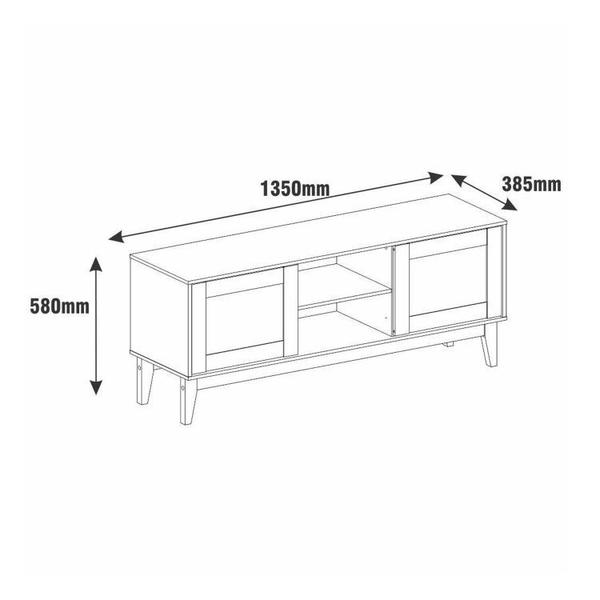 Imagem de Conjunto Rack com Painel para TV até 60 Polegadas Retrô Safira Aparador Rubi