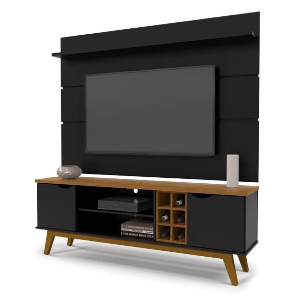 Imagem de Conjunto Rack e Painel Prism para Tv de até 60" Preto Cumaru Patrimar 