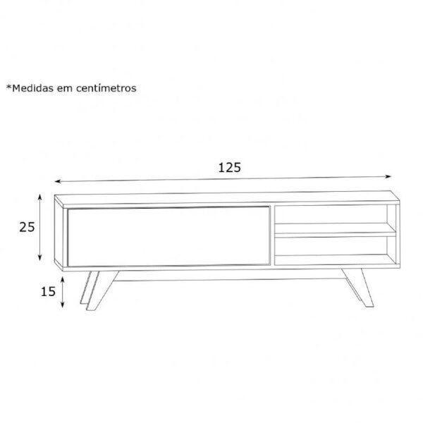 Imagem de Conjunto Rack para TV até 48 Polegadas 1 Porta e Aparador 2 Portas Mônaco Estilare