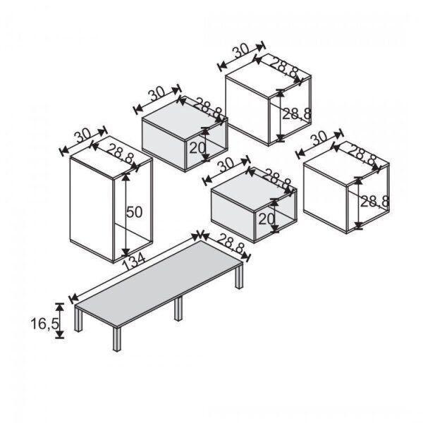 Imagem de Conjunto Rack para TV até 48 Polegadas 2 Portas e Estante Modular 5 Nichos Estilare