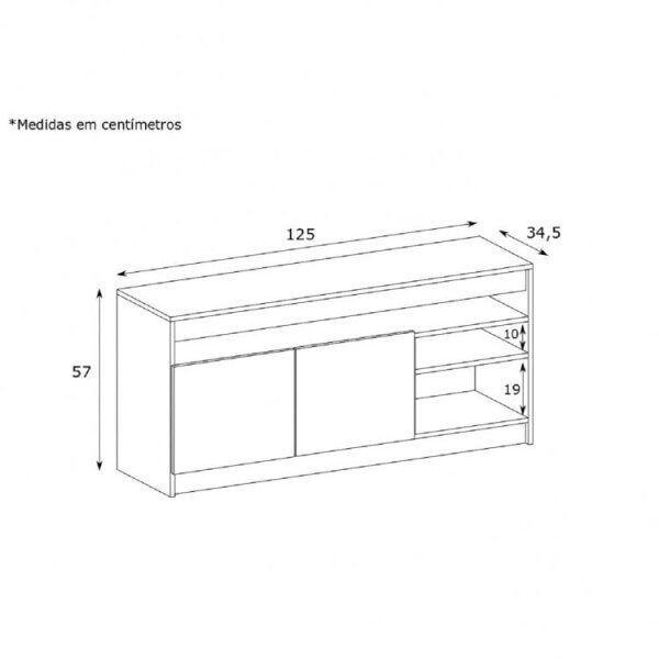 Imagem de Conjunto Rack para TV até 48 Polegadas e Aparador 2 Portas 2 Prateleiras Deco Estilare