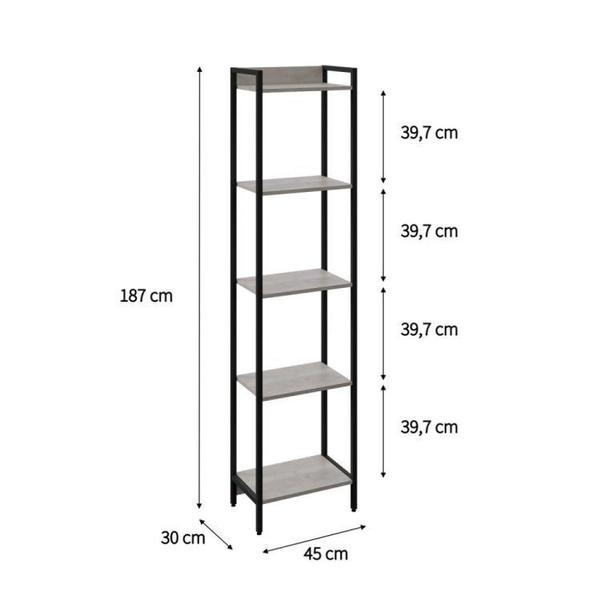 Imagem de Conjunto Rack para TV até 50 Polegadas Estante 5 Prateleiras Estilo Industrial Active Yescasa