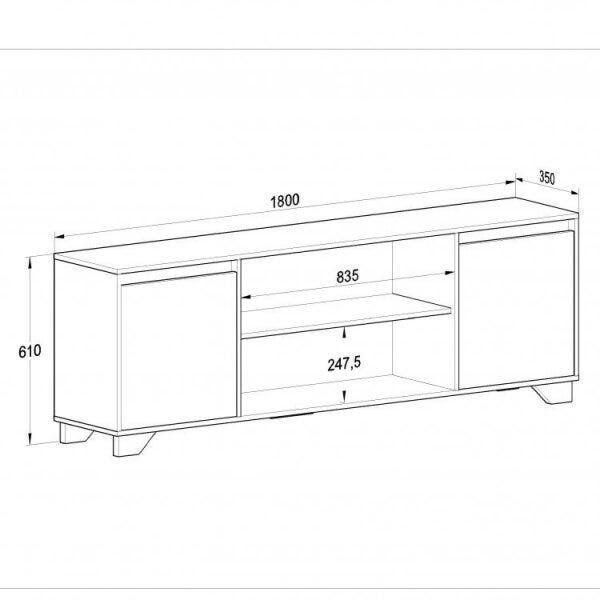 Imagem de Conjunto Rack para TV até 60 Polegadas e Estante Benevello 2042 Quiditá