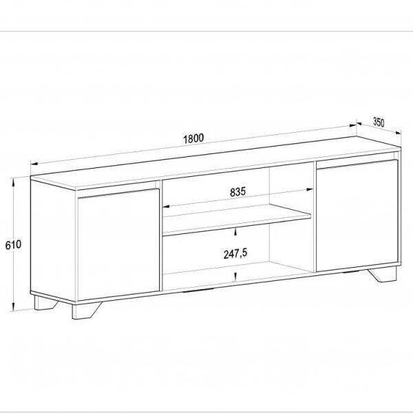 Imagem de Conjunto Rack para TV até 60 Polegadas e Estante Benevello 2042 Quiditá