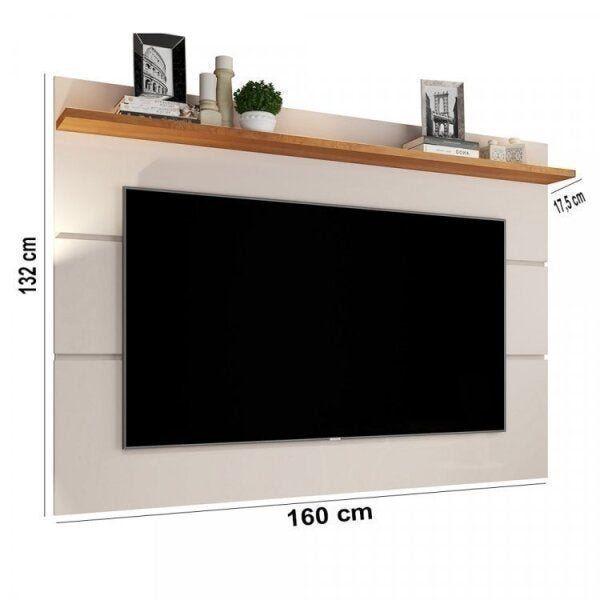 Imagem de Conjunto Rack Vivare Wood e Painel para TV até 60 Polegadas Vivare Off White Nature Móveis Germai