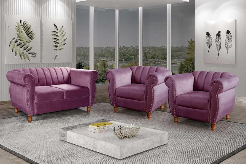 Imagem de Conjunto Realeza Sofá com Poltronas Chesterfield Decoração