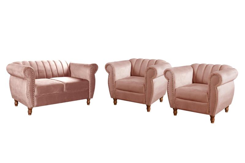 Imagem de Conjunto Realeza Sofá com Poltronas Chesterfield Decoração