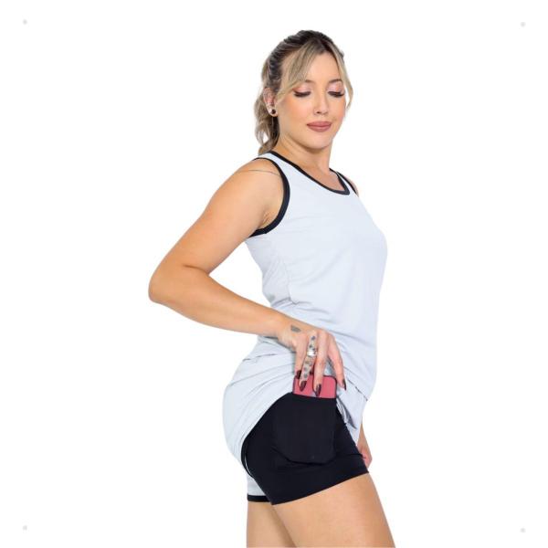 Imagem de Conjunto Regata E Shorts Com Bolso Fitness Academia Treino