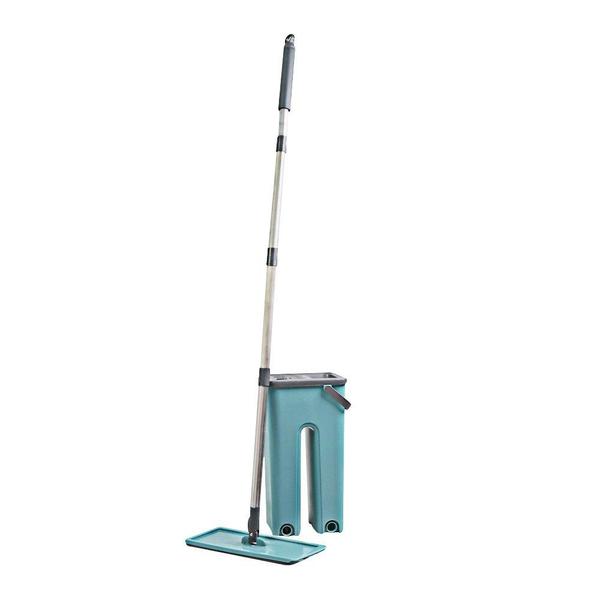 Imagem de Conjunto Rodo Flat Mop com Balde Lava e Seca Profissional - 2 Litros Com 2 Refis