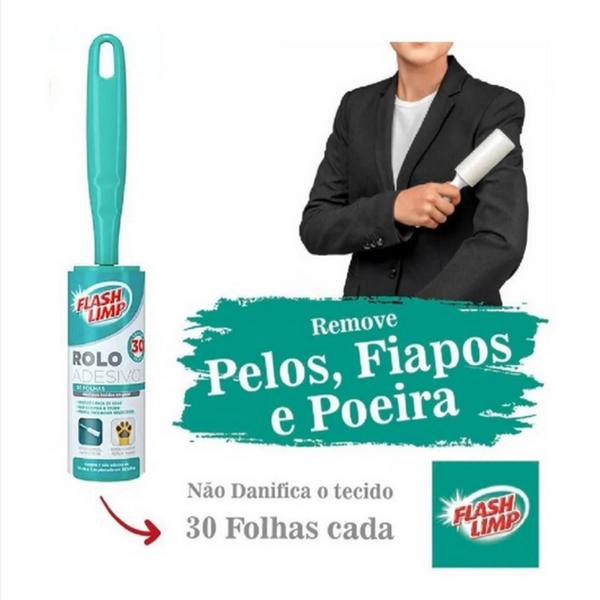 Imagem de Conjunto rolo adesivo com 3 refis removedor de pelos e poeiras - 48114110