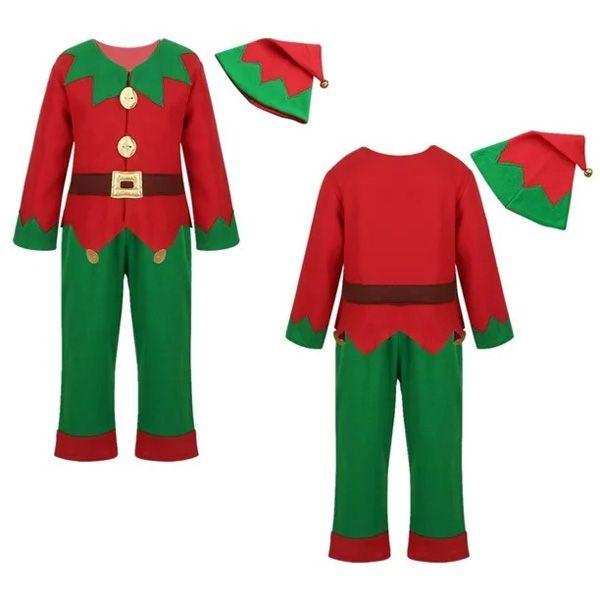 Imagem de Conjunto Roupa Fantasia de Duende Ajudante de Papai Noel Infantil Natal