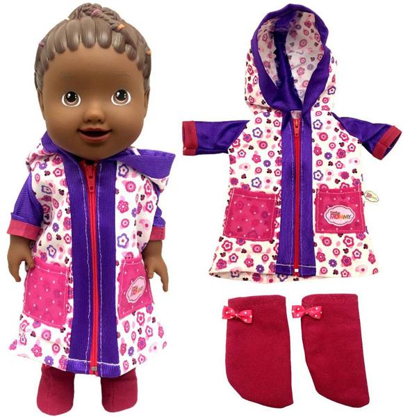 Imagem de Conjunto Roupinha E Acessório Para Boneca Bebê Little Mommy Mattel Capa De Chuva E Meias - Pupee