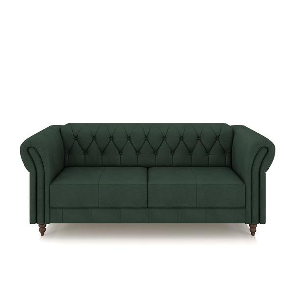 Imagem de Conjunto Sala de Estar 1 Sofá Living 200cm e 2 Poltronas Stanford Chesterfield Pés Madeira material sintético G58 - Gran Belo