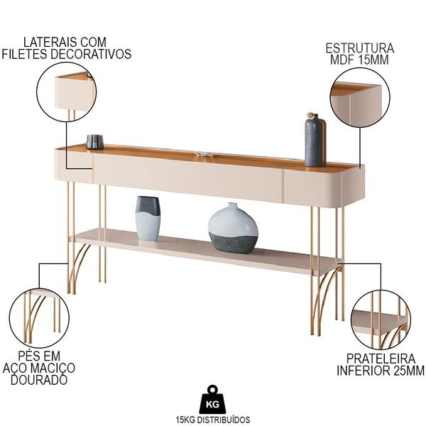 Imagem de Conjunto Sala de Estar com Cristaleira Agnes H01 Off White/Cinamomo - Mpozenato