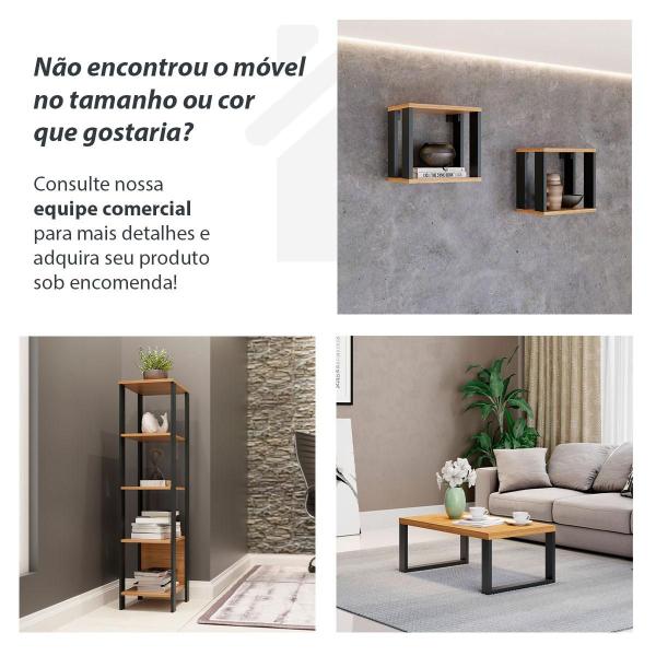 Imagem de Conjunto Sala de Estar Industrial 4 Peças Dalla Costa MDF