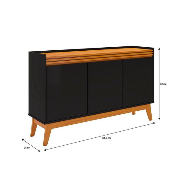 Imagem de Conjunto Sala de Estar Painel Home 136cm e Buffet Ripado