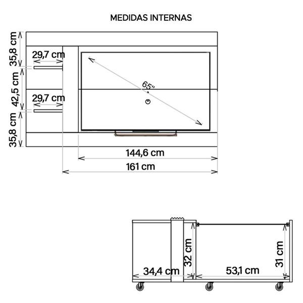 Imagem de Conjunto Sala De Estar Painel Mesa Centro Discovery Caemmun