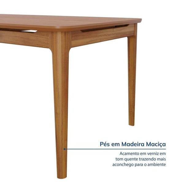 Imagem de Conjunto Sala de Jantar 1 Mesa 180cm 6 Cadeiras Estofadas Miriti Cabecasamadeiramadeira