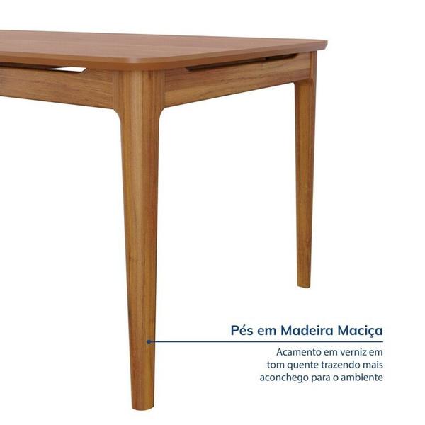 Imagem de Conjunto Sala de Jantar 1 Mesa 210cm 8 Cadeiras Estofadas Miriti Cabecasamadeiramadeira