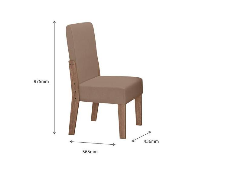 Imagem de Conjunto Sala de Jantar 6 Cadeiras com Mesa 1,35m Gaia Amêndoa