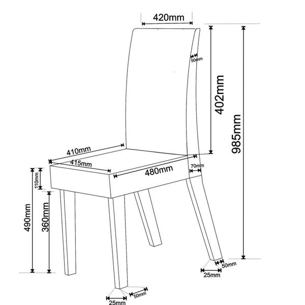 Imagem de Conjunto Sala de Jantar Amalia 1 Mesa 160cm com 6 Cadeiras Vênus Viero Móveis