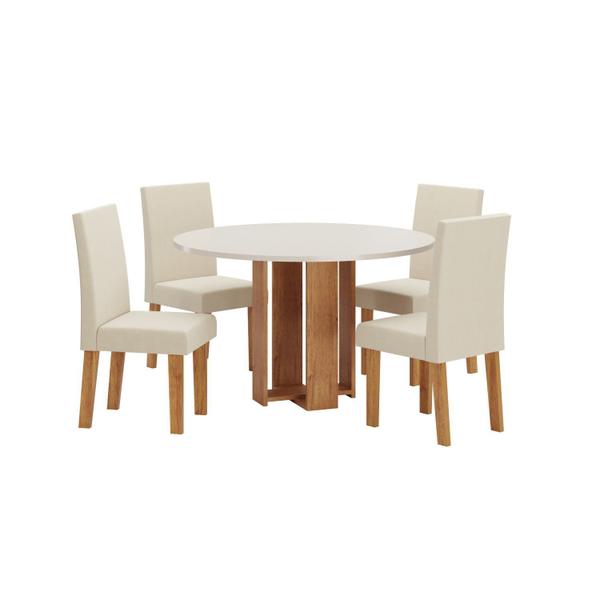 Imagem de Conjunto Sala de jantar Chiara Mesa Redonda com 4 Cadeiras Vênus