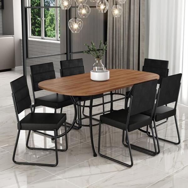 Conjunto Sala de Jantar com Mesa e 6 Cadeiras Fenix Carraro Conjunto Sala de Jantar com Mesa e 6 Cadeiras Fenix Carraro