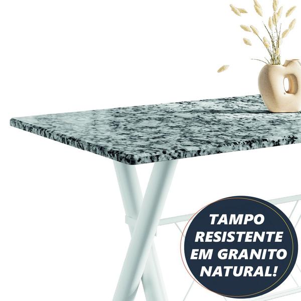 Imagem de Conjunto Sala De Jantar Deise Com 6 Cadeiras 1,40m Granito Branco/Floral Artefamol