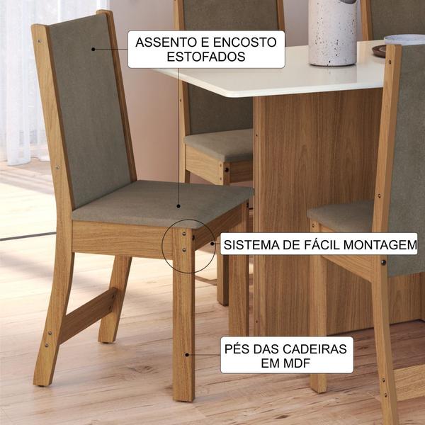 Imagem de Conjunto Sala de Jantar Fidelitá Verona 150cm Tampo MDF Com 6 Cadeiras