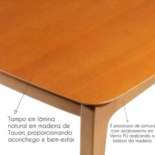 Imagem de Conjunto Sala de Jantar Madeira Maciça - Mesa 1,60 Laminada 6 Cadeiras Assento Estofado Encosto Tela Freijó