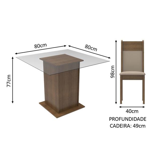 Imagem de Conjunto Sala de Jantar Madesa Moni Mesa Tampo de Vidro com 2 Cadeiras