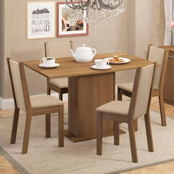 Conjunto Sala de Jantar Madesa Talita Mesa Tampo de Madeira com 4 Cadeiras Conjunto Sala de Jantar Madesa Talita Mesa Tampo de Madeira com 4 Cadeiras
