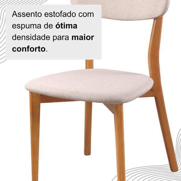 Imagem de Conjunto Sala de Jantar Mesa 110x80cm Tampo em Mdf Laqueado com Vidro Laqueado 4 Cadeiras Ceci Yesca