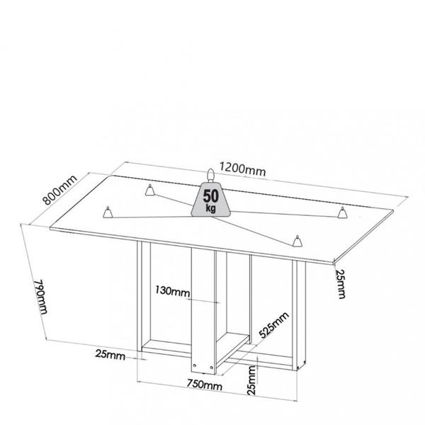 Imagem de Conjunto Sala de Jantar Mesa 120cm Zinco 4 Cadeiras Iza Viero