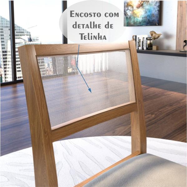 Imagem de Conjunto Sala de Jantar Mesa 120x120cm Vidro com 4 Cadeiras Ágata Ônix Tradição Móveis