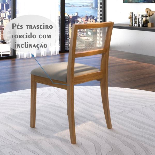 Imagem de Conjunto Sala de Jantar Mesa 120x120cm Vidro com 4 Cadeiras Ágata Ônix Tradição Móveis