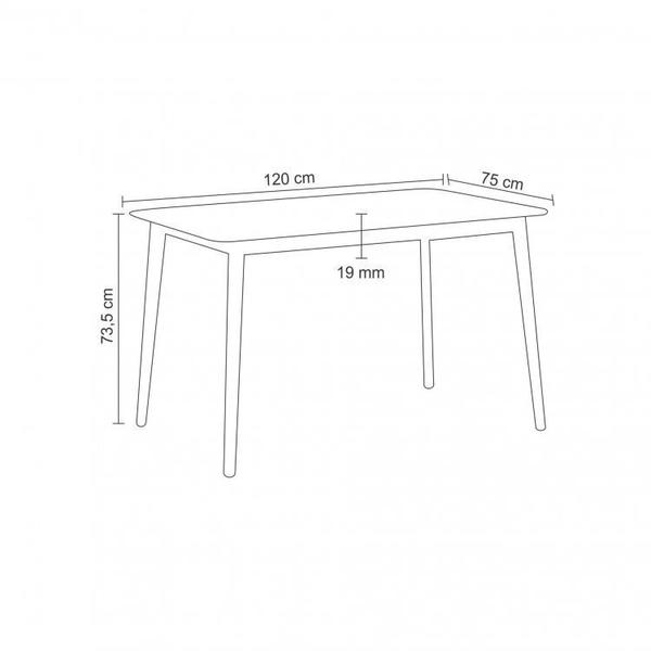 Imagem de Conjunto Sala de Jantar Mesa 120x75cm Finlândia com 6 Cadeiras Cloe Base Aço