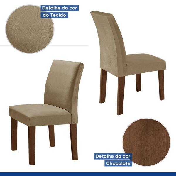 Imagem de Conjunto Sala de Jantar Mesa 120x80cm Tampo MDF com 4 Cadeiras Espanha Yescasa