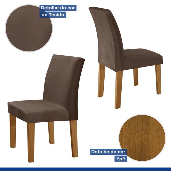 Imagem de Conjunto Sala de Jantar Mesa 120x80cm Tampo MDF/Vidro com 4 Cadeiras Espanha Yescasa