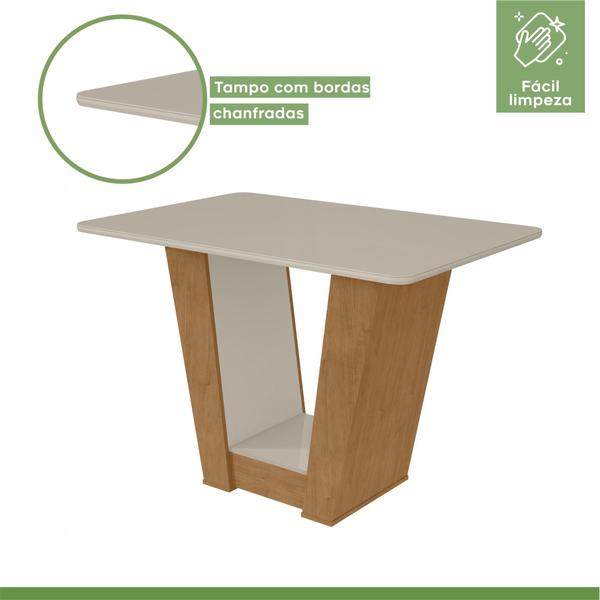 Imagem de Conjunto Sala de Jantar Mesa 120x80cm Tampo Vidro/MDF com 4 Cadeiras Apogeu