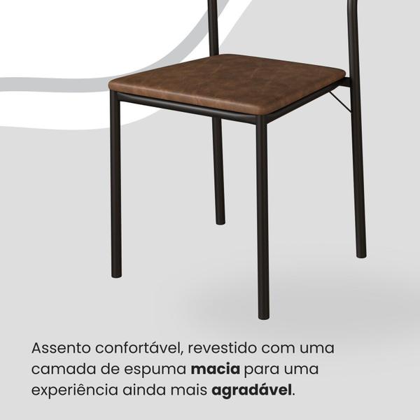 Imagem de Conjunto Sala de Jantar Mesa 120x90cm Base Lunna Tampo Mdf Florença