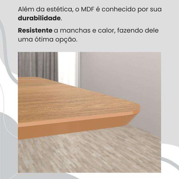 Imagem de Conjunto Sala de Jantar Mesa 120x90cm Base Lunna Tampo Mdf Florença