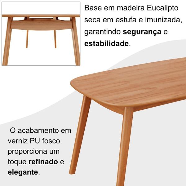 Imagem de Conjunto Sala de Jantar Mesa 135x80cm Tampo em Mdf Laminado 4 Cadeiras Ceci Natural