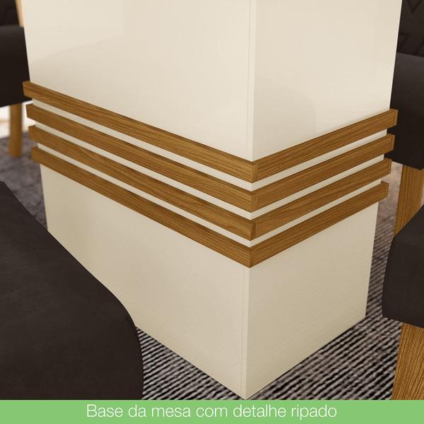 Imagem de Conjunto Sala de Jantar Mesa 160 Cm Tampo MDF 6 Cadeiras Melinda Casa 812