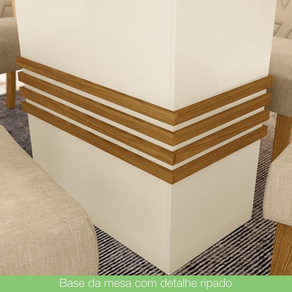 Imagem de Conjunto Sala de Jantar Mesa 160 Cm Tampo MDF 6 Cadeiras Melinda Casa 812