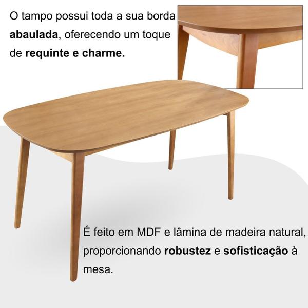 Imagem de Conjunto Sala de Jantar Mesa 160x80cm Tampo em Mdf Laminado 6 Cadeiras Ceci Yescasa